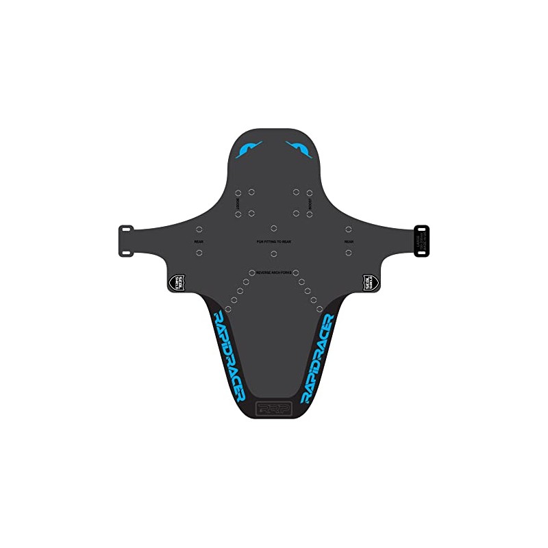 RRP Unisex's Enduro Mudguard, Black/Cyan, Large