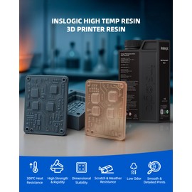 Inslogic High Temp 3D Printer Resin, Functional Resin 405nm DLP LCD UV-Curing Photopolymer Resin for Prototyping, Ducting, High Precision Printing,1KG Grey