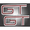 2005-2010 Mustang GT Red Chrome Emblems 4.5" Long Pair