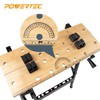 POWERTEC Portable Small Workbench with Vise, Imprinted Ruler and Protractor