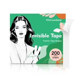 WkrCyncharis 200-Strips Double Sided Tape for Fashion,Tape for Clothes,Clear Tape for All Skin Shades,Fabric Tape to Skin, Provides Strong All-Day Adhesion