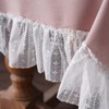 ARTMAGIC White Cotton Linen Tablecloth Embroidery Leaf Pattern Lace French