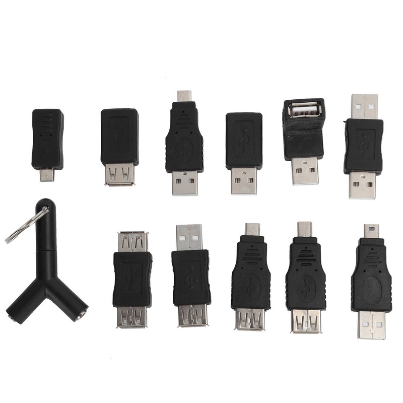 12Pcs USB2.0 Adapter 3.5mm 2 in 1 Audio Adapter Converter