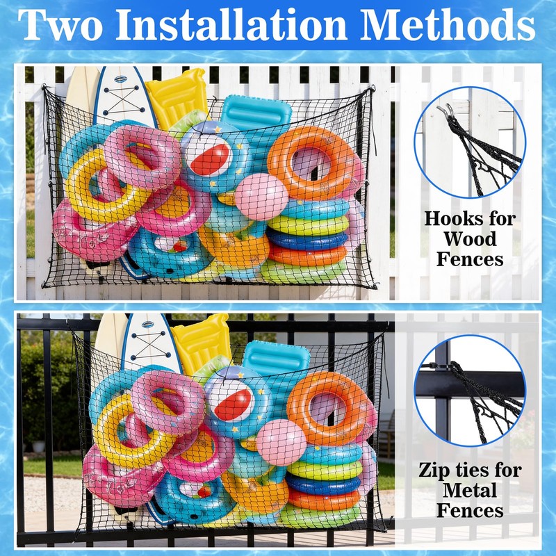 Extra Large Pool Float Storage Bag,79×47 in Hanging Pool Toy