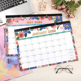 Desk Calendar 2023-2024 - 2023-2024 Desk Calendar, Jul. 2023 - Dec. 2024, 16.8" x 12", 18 Months Desk Calendar with To-Do List & Notes, Corner Protectors, Large Blocks, Perfect for Planning - Colorful