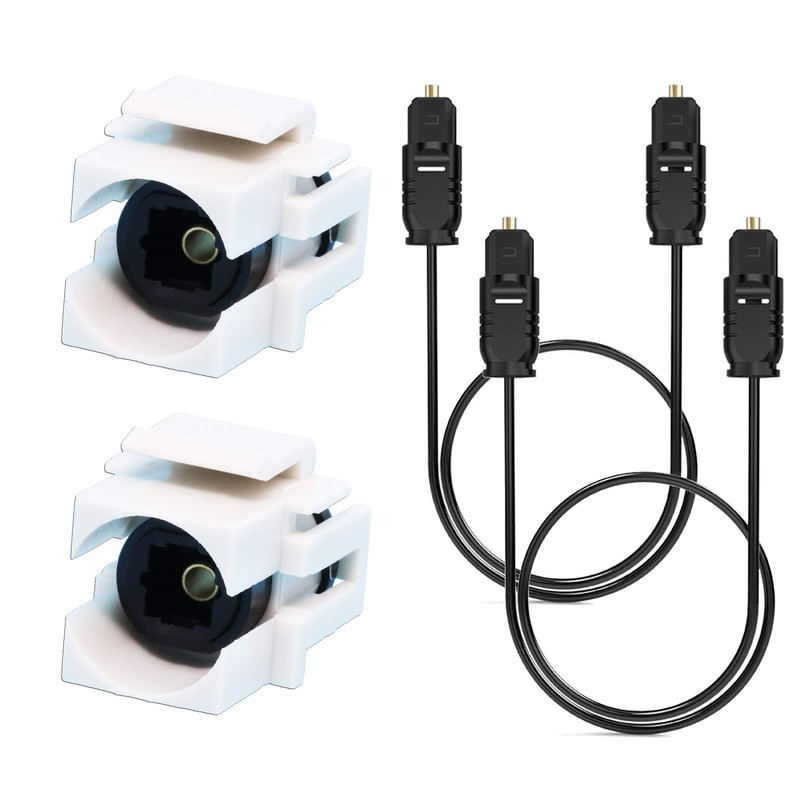 DIYTECH Toslink Keystone Jack, Female to Female SPDIF Coupler, Includes