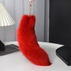 [Lyyxjsltd] Plush Faux Hair Fox Tail Keychain Elegant Key Ring