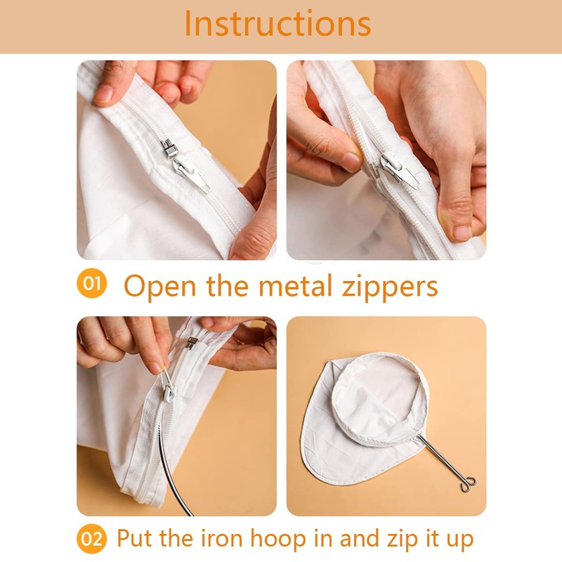 4 PCS Extra Fine Mesh Strainer Bags with Handle, Reusable