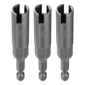 HARFINGTON 3pcs H10 Wing Nut Driver 10mm Metric 6-Point Socket 1/4" Hex Shank Power Deep Slot Wing Nut Drill Bit CR-V Steel Wrench Impact Driver Tool for Panel Nut Bolts Screw Eyes