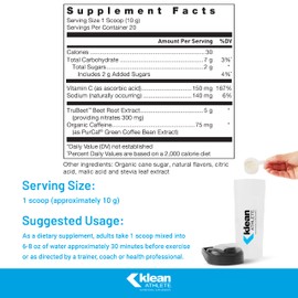 Klean ATHLETE Pre-Workout | Unique Formula with Beet Root Extract, Vitamin C, and Organic Caffeine to Support Athletic Endurance | 7 Ounces