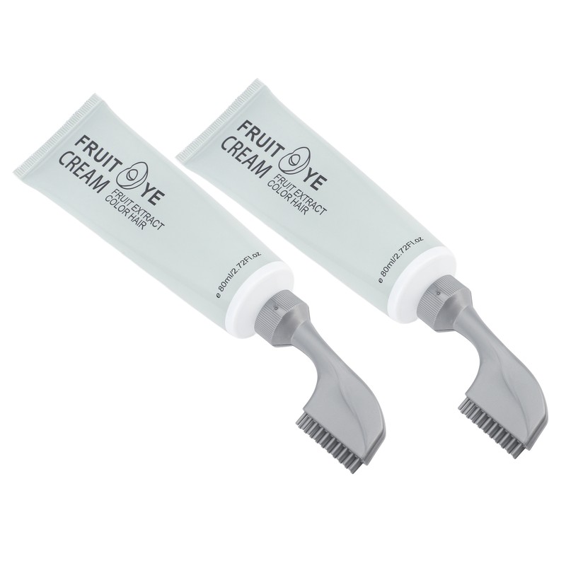 2pcs Plant Fruit Hair Dye Cream Gray Hair Coverage Long