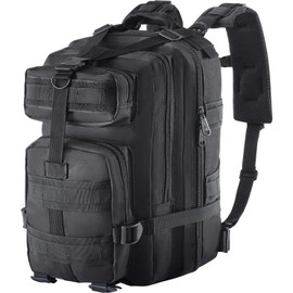 Protectonic Military Rucksack – Advanced Tactical Backpack with MOLLE Modular Design – 25L Backpack for Hiking and Camping – Lightweight Black Backpack for Men – 900D Oxford Material