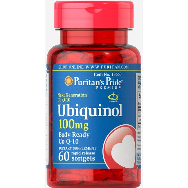 Puritan's Pride Ubiquinol 100 mg, 60 Rapid Release Softgels (18660)