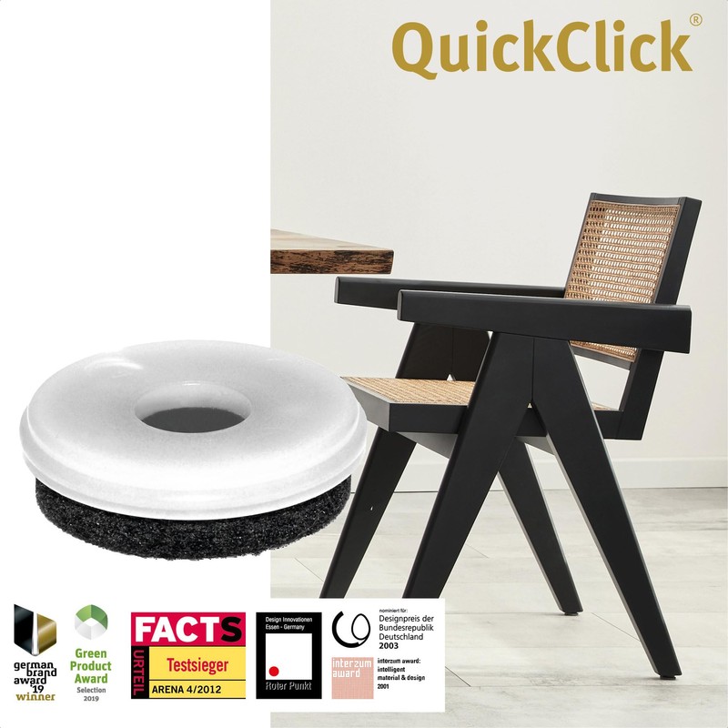 Wagner QuickClick® Chair Glides – Set of 8 Replacement Slider/'Natural