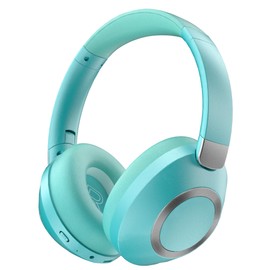 Lankey Sound Wireless Bluetooth Headphones with Active Hybrid Noise Reduction, 100 Hours Playtime, Bluetooth 5.3, Hi-Fi Audio, Lightweight & Foldable, Travel/Work/Home, Tiffany Blue