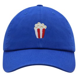 JPAK Popcorn Premium Dad Hat Embroidered Baseball Cap Theater Foodie Blue
