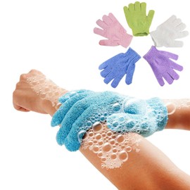 5 pcs Exfoliating Shower Gloves, Double Sided Exfoliating Bath Gloves Deep Clean Dead Skin for Spa Massage Beauty Skin Shower Body Scrubber Bathing Accessories