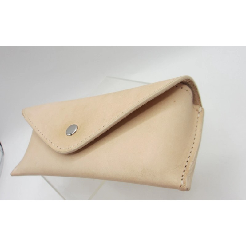 Graphic Image Eyeglass Case Leather Natural Vachetta Graphic Image