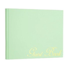 PATIKIL Elegant Guestbook, 9"x7" Offset Paper Wedding Guest Book Stylish Sign in Book with 50 Blank 120GSM Paper for Receptions Birthdays Funerals Special Events, Light Green