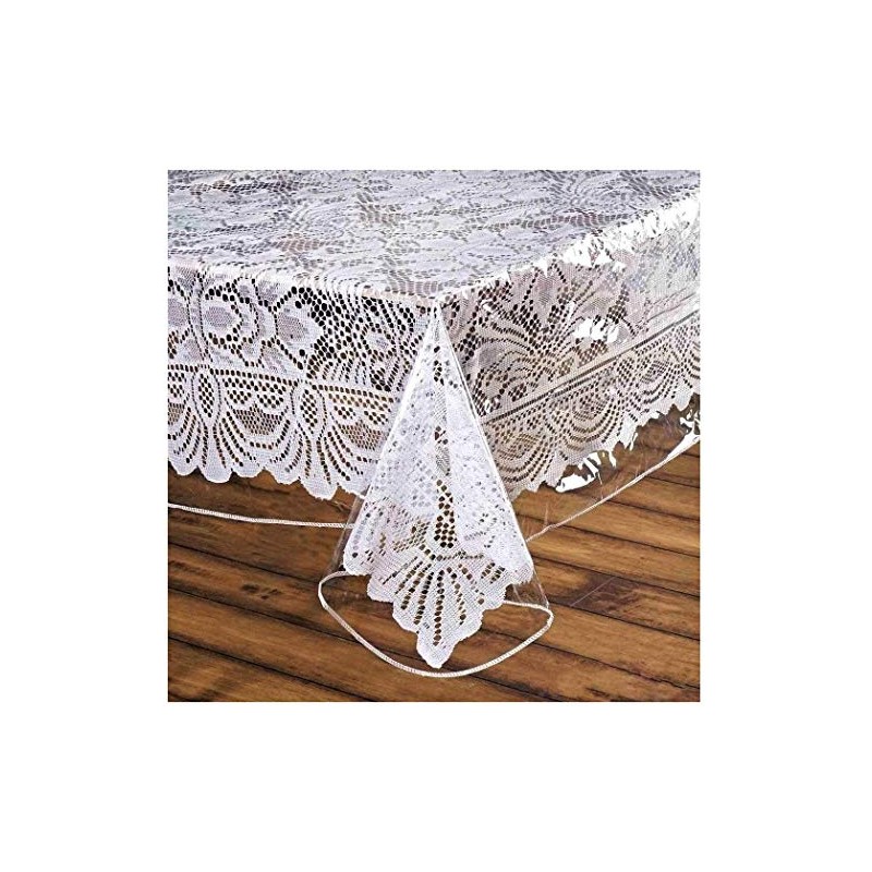 Better Home Clear Decorative Tablecloth Cover and Furniture Protector, Multi