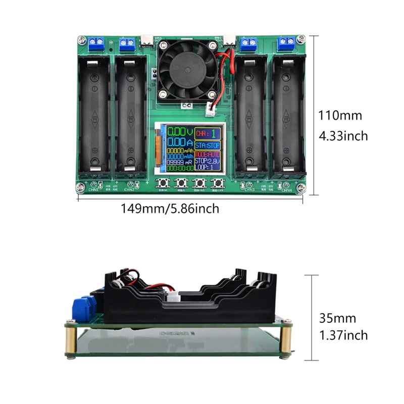 18650 Battery Capacity Tester 4 Channel Automatic Cyclic Charging Discharging