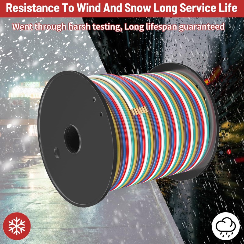 100FT 6 Wire Trailer Wire, 14 Gauge CCA Wishbond Color-Coded