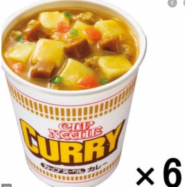 Nissin Japanese Cup Ramen Noodle Soup Curry Flavor(Pack of 6), Free Shipping!