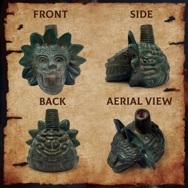 Butie Aztec Death Whistle – The Loudest 125+ dB Human Scream Sound – Quetzalcoatl Noisemaker for Desk Decoration, Outdoor Protection, Halloween Decor & Pranks（Style-2)