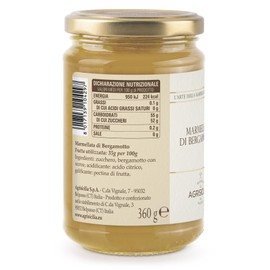 Agrisicilia Marmellata di Bergamotto, frutta di alta qualità, lavorazione artigianale, 360 grammi