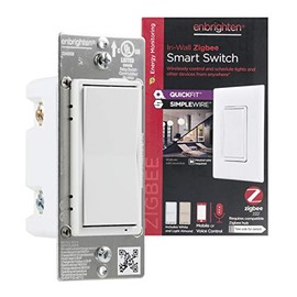 Enbrighten Zigbee - Interruptor de luz inteligente, QuickFit y SimpleWire, se combina directamente con Echo Show 10, Echo Studio