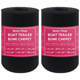 VEITHI Boat Trailer Bunk Carpet Black 11 inch x 13 feet, Boat Bunk Carpet,Trailer Bunk for Boat Jet Ski Ramps(2 Pack)