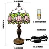XPHMXP Tiffany Lamp 3-Way Dimmable Table Lamp Pink Tulip Stained