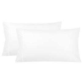 PiccoCasa Pillowcases 2 Pack Cotton Pillow Cases with Zipper Closure Soft & Comfortable Pillow Cases 50x90cm White