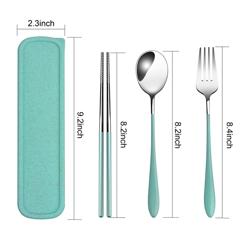 loopki Portable Reusable Travel Cutlery Set,Stainless Steel Cutlery Set Portable