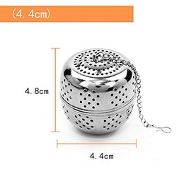 Tea Strainers with Fine Mesh, Stainless Steel Mesh Tea Ball Infuser Tea Filter and Steeper with Extended Chain Hook for Loose Tea Leaves Spices Seasonings