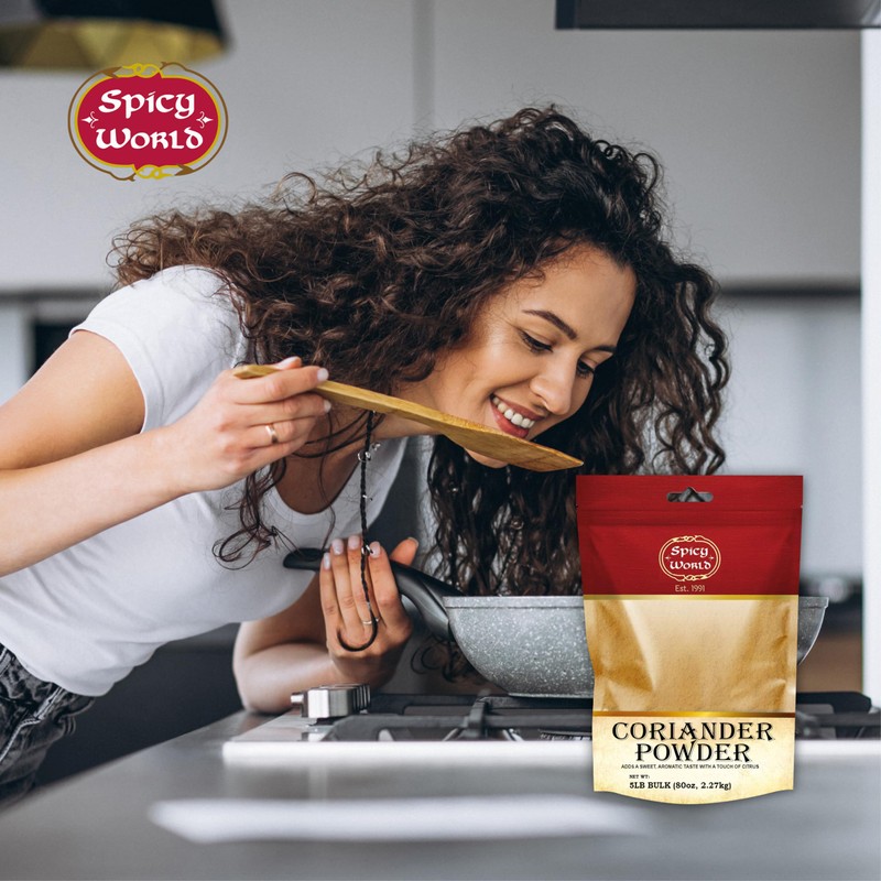 Spicy World Coriander Powder 5 Pound Bulk Bag - Ground