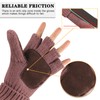 OMECHY Winter Wool Knitted Fingerless Gloves Thermal Insulation Warm Convertible