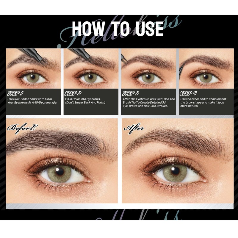 Magic Microblading Eyebrow Contouring Pencil - Eyebrow Pen,Brow Pencil 2-in-1