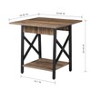 GreenForest End Table 24'' Industrial Design Side Table with Storage