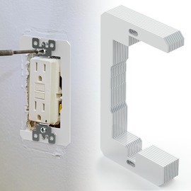 Wuno Shop 10 Pcs Wall Plate Spacer, Outlet Spacers For Electrical Box, Flush Fit Device Leveling Plate, Metal Outlet Shims, Receptacle Spacers Leveler For Fixing Walls Device - White