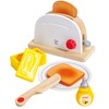 Hape White Wooden Pop-Up Toaster Set Pretend Play Breakfast Accessories