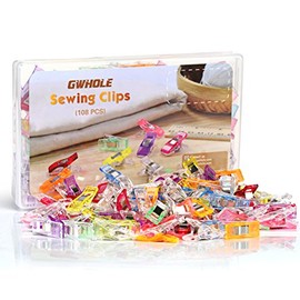GWHOLE Clips de Costura Plástico de Colores para Costura 108 Piezas Pinzas para Coser Acolchado Manualidades Oficina