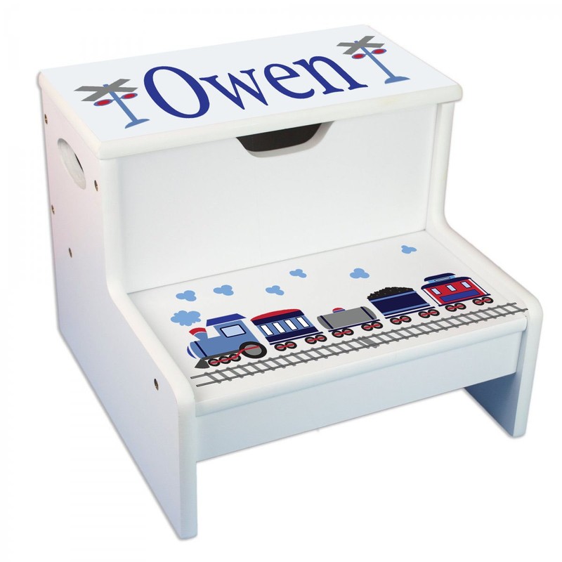Train Step Stool with Storage