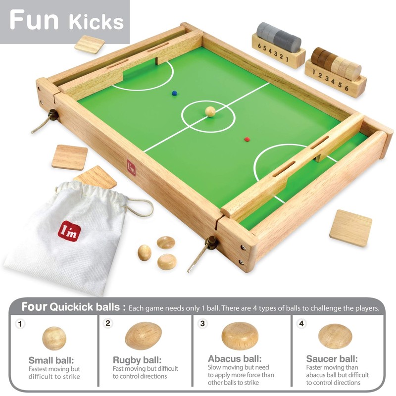 Big Flick n Kick: Wooden Multi Tabletop Indoor Portable Board