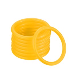 M METERXITY 12 Pack Carnival Toss Rings - Plastic Round Throw Hoops, Apply to Parties/Interactive Games (2.36", Yellow)
