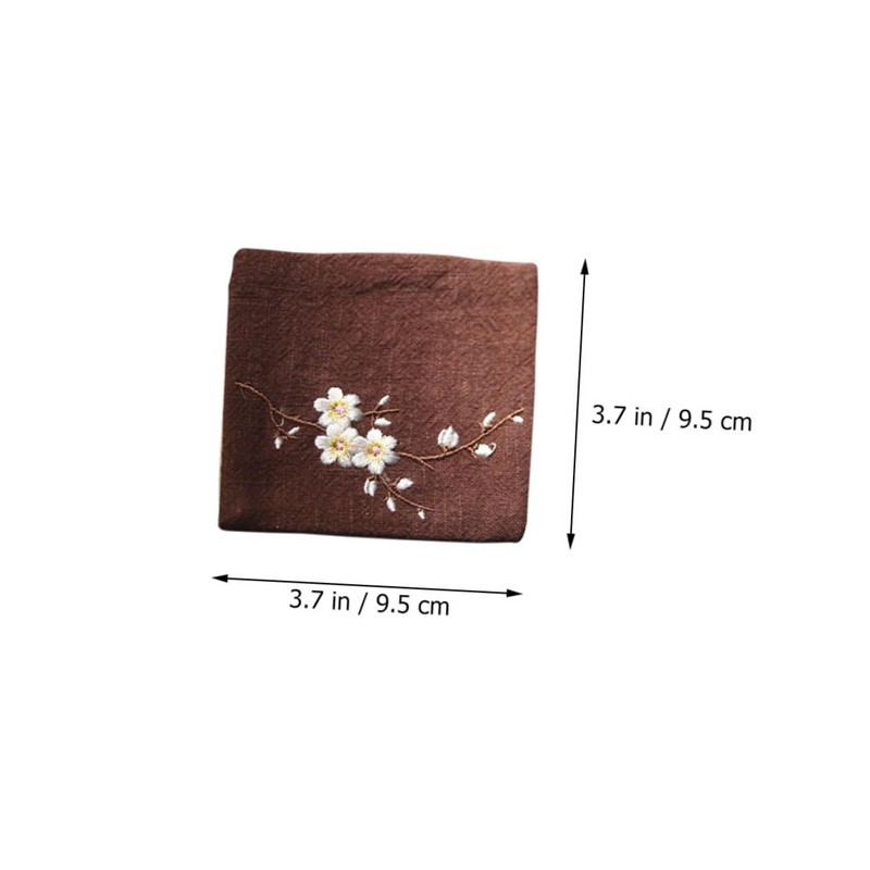 COLLBATH 2pcs Embroidery Random Cup Mats for Tea Ceremony Decorative