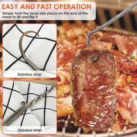 Stainless Steel BBQ Flipper Turner, Heat Resistant Meat Turner for Cooking and Grilling