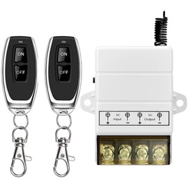 DONJON Wireless Remote Switch with 328ft Long Range DC 12V/24V48V/72V for CAR Anti-Theft Alarms, Security Systems Roller Lind Door,Gate Barriers, Motor Cycles etc