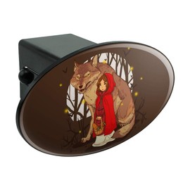 GRAPHICS & MORE Little Red Riding Hood with Wolf in Woods Oval Tow Trailer Hitch Cover Plug Insert