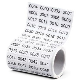 Inventory Number Stickers 1-2000 Consecutive Waterproof Self-Adhesive Vinyl Labels for Item Classification, Inventory Management, Document Numbering(0.39 x 0.78 Inch)